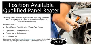 Job Available for Qualified Panel Beater