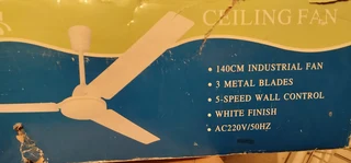 Aloha White Industrial Ceiling Fan 5 Spd