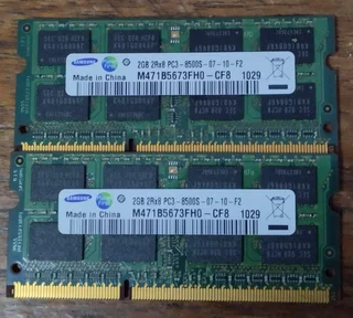 Samsung 2Gb X2 PC3 8500 Laptop RAM