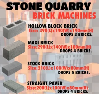 ELECTRIC BRICK MACHINE 4-in-1 COMBO Includes 4 SETS of MOULDS - BLOCK,MAXI,STOCK,STRAIGHT PAVER