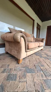Brown 3 Seater Suede Couch