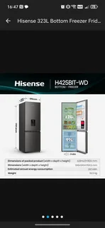 Hisense 323L Bottom Freezer Fridge