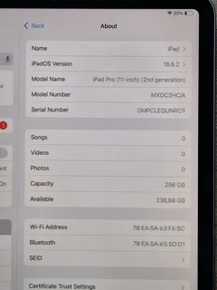 iPad Pro 11-Inch 2nd Gen 256GB WiFi (CASH or SWOP)