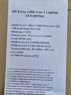 HP Envy x360 2-in-1 Laptop | Core Ultra 7 | Brand New Condition