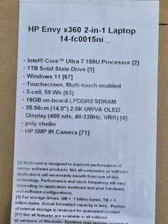 HP Envy x360 2-in-1 Laptop | Core Ultra 7 | Brand New Condition