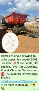 Drawbar 15 Cube Tipper.