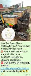 Yield Pro Great Plains YP825A 8 Ry 0.91 Planter.