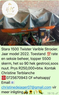 Stara 1500 Twister Variable Strooier.