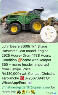 John Deere 8600i 4x4 Silage Harvester