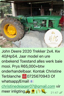 John Deere 2020 Oopstasie 2x4 Trekker