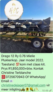 Drago 12 Ry 0.76 Mielie Plukkerkop.