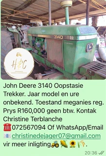 John Deere 3140 Oopstasie Trekker