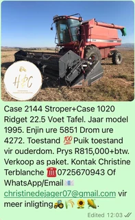 Case 2144 Stroper+ Case 1020 Ridget 22.5 Voet Tafel
