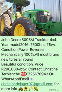 John Deere 5095M Oopstasie 4x4 Trekker.