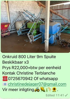 Onkruid 800 Liter 9m Spuit
