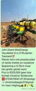 John Deere MaxEmerge Plus VacuMeter 6 Ry 0.76 Planter