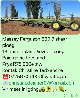 Massey Ferguson 880 Ploeg