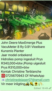John Deere MaxEmerge Plus VacuMeter 8Ry 0.91 Planter
