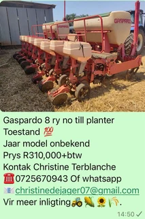 Gaspardo 8 Ry No Till Planter