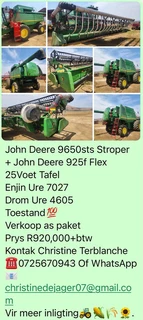 John Deere 9569sts Stroper+JD 925F Tafel