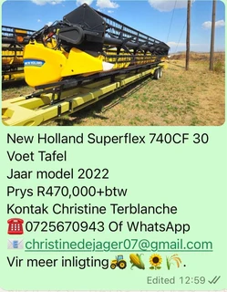 New Holland Superflex 740CF 30 Voet Tafel