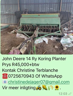 John Deere 14 Ry Koring Planter