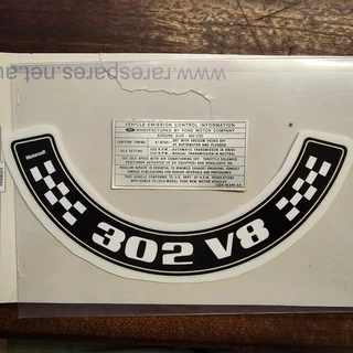 302 v8 Ford Decal for air cleaner