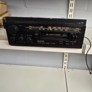 Old school Sanyo FT940MB car radio with tape deck