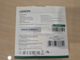 UGREEN USB 2.0 Type-A To 3.5mm External Sound Card Adapter