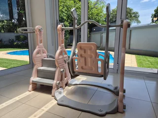 Toddler Slide and Swing Set 3 in 1: Indoor &amp; Outdoor Kids Playground with Basketball Hoop