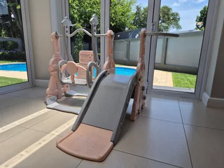 Toddler Slide and Swing Set 3 in 1: Indoor &amp; Outdoor Kids Playground with Basketball Hoop