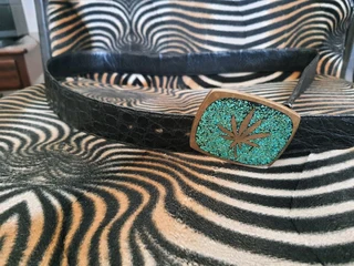 Leather crocodile belt