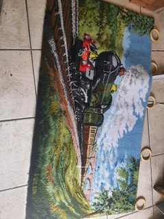 Little boys wall carpet train pic