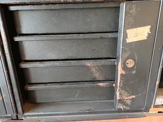 Multi-Drawer Metal Cabinet, which appears to be used for tools / parts storage cabinet.