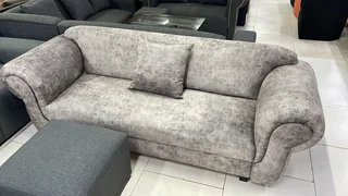 The Home Stores Faux Velvet Three Seater Comfy Lounge Sofa