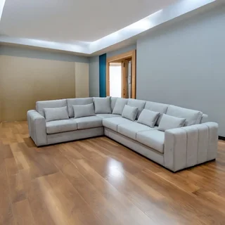 The Home Stores' Six Seater Lounge Suite Velvet Set With Cushions