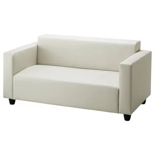 The Home Stores' White/Cream Vinyl PU Leather Lounge Sofa Two Seater Couch