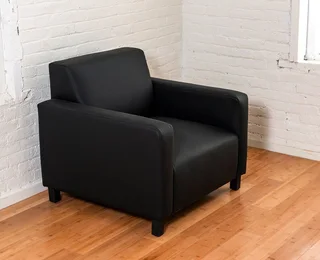 The Home Stores' Single Seater Black Vinyl PU Leather Lounge Sofa Couch