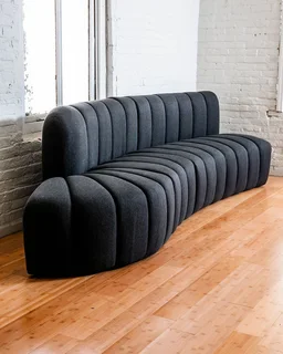 The Home Stores' Curved Lounge Sofa In Velvet Fabric Assorted Colors