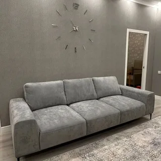 The Home Stores' Lounge Sofa Couch Three Seater In Faux Velvet Fabric