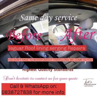 Vehicle roof lining serging repairs and interior repairs