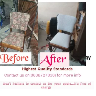 Re-upholstery of any kind of seat, chairs and coulches