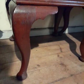 Antique solid Satin Walnut wardrobe, dressing table and bedside pedestal.
