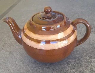 Brown earthernware teapot