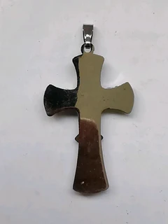 Stainless steel and brass cross