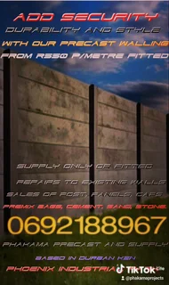 R550  per metre precast walls complete.