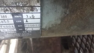 Three phase  disk sander which can accept wire brushes or polishing mops to opposite end good condit