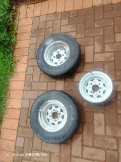 3 x 10  Inch  SMITH  Wheels with tires
