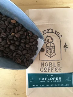 Coffee Bean Blend. Explorer is a blend of Ethiopia Sidamo + Brazil Cerrado. Freshly roasted.