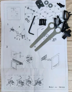 Monitor / TV Swing Arm Slat Wall Bracket TW1689  with tools and instructions